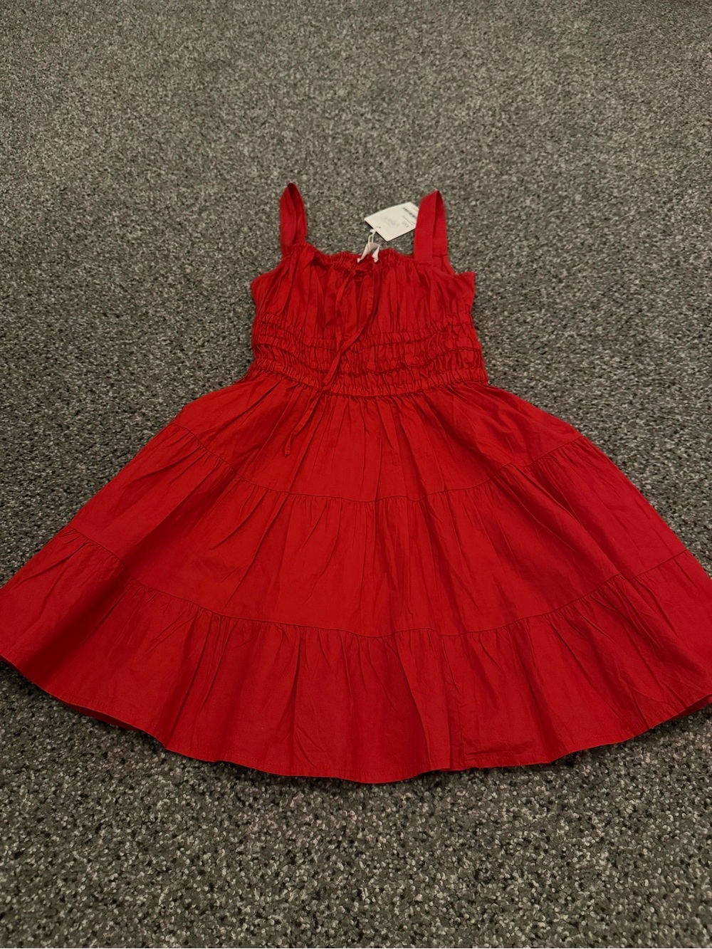 OAK + FORT Red Tiered Mini Sundress